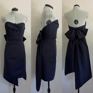 Amsale Navy Bow Back Dress​​​